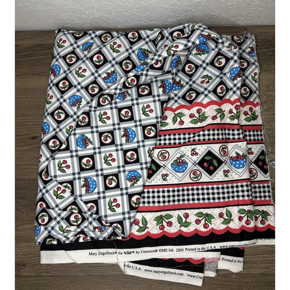 Mary Engelbreit Fabric Cherry Pie Plaid Gingham Cranston VIP 2010 READ